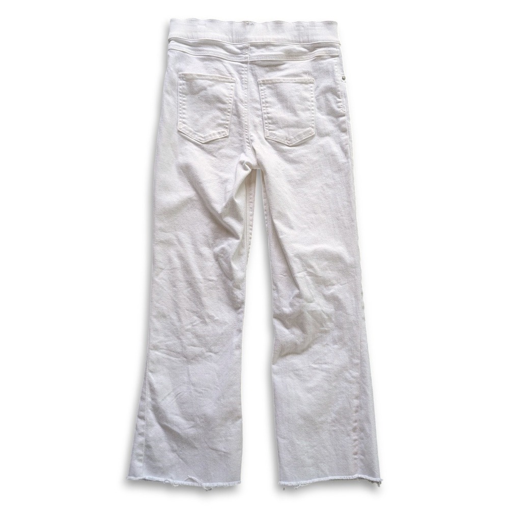 SPANX Cropped Flare Denim Jeans White Pull On High Rise Sz S - Picture 6 of 12